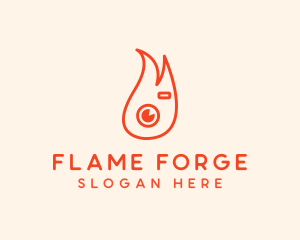 Flame Camera Lens logo design