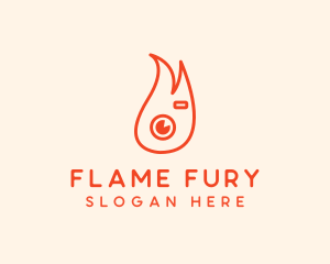 Flame Camera Lens logo design