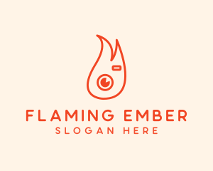 Flame Camera Lens logo design