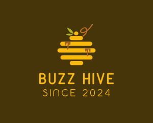 Minimalist Honey Beehive logo