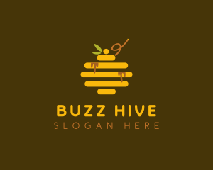 Minimalist Honey Beehive logo design