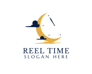 Moon Sky Clock logo design