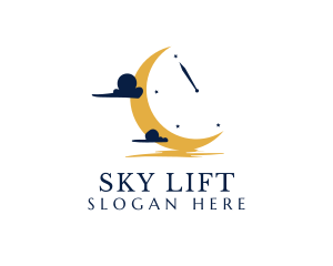 Moon Sky Clock logo design