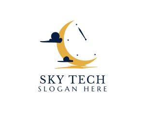 Moon Sky Clock logo design