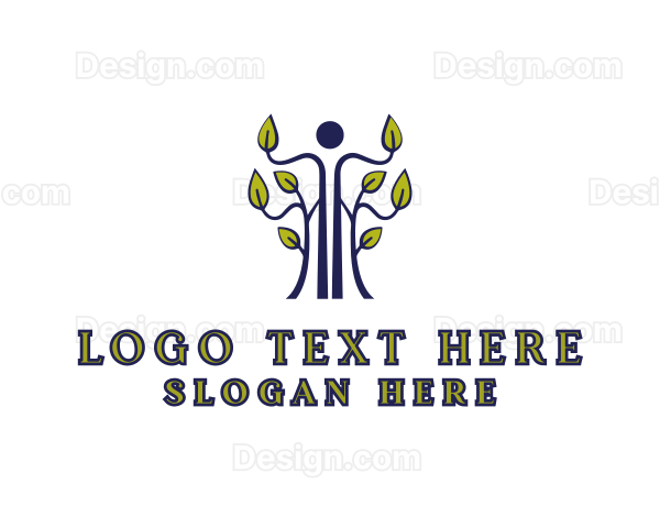 Human Leaf Tree Logo