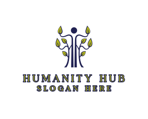 Human Leaf Tree logo design