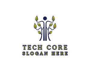 Human Leaf Tree logo design