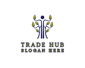 Human Leaf Tree logo design