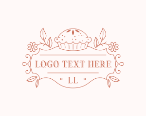 Bakery Floral Cupcake logo