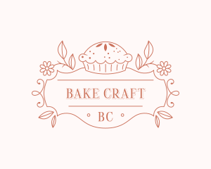 Bakery Floral Cupcake logo design