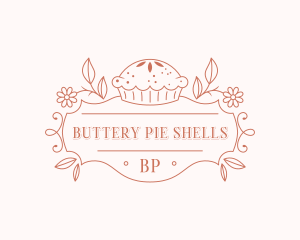 Bakery Floral Cupcake logo design