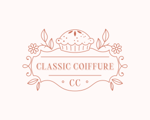 Bakery Floral Cupcake logo design