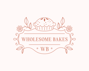 Bakery Floral Cupcake logo