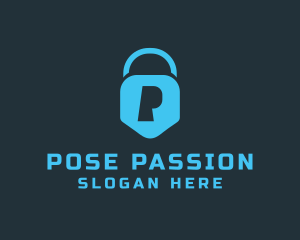 Secure Padlock P logo design