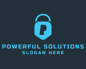 Secure Padlock P logo design