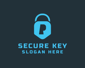 Secure Padlock Letter P logo