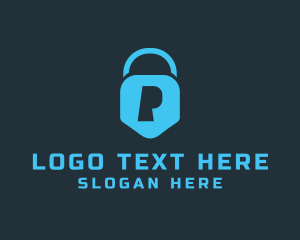 Letter - Secure Padlock Letter P logo design