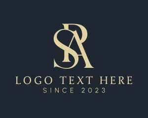 Golden Elegant Letter PSA Monogram logo