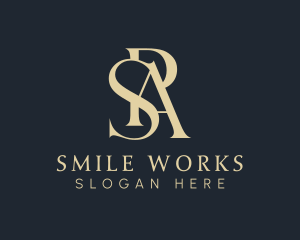 Golden Elegant Letter PSA Monogram Logo