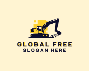 Construction Heavy Equipment Excavator logo design