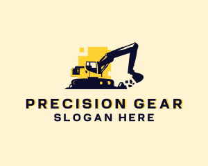 Construction Heavy Equipment Excavator logo