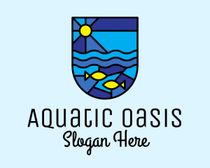 Stained Glass Aquarium logo design