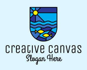 Stained Glass Aquarium logo design