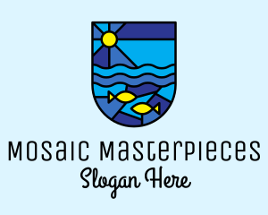 Stained Glass Aquarium logo design