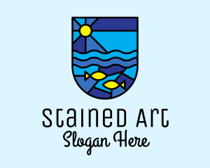 Stained Glass Aquarium logo design