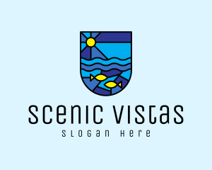 Underwater Ocean Stained Glass logo