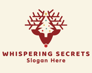 Christmas Reindeer Tree Logo