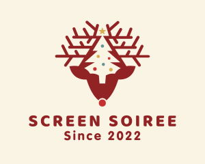 Christmas Reindeer Tree logo design