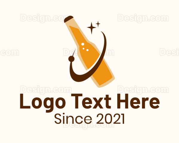Beer Bottle Orbit Logo