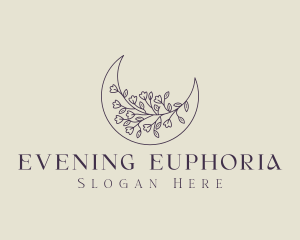 Flourishing Crescent Moon logo design