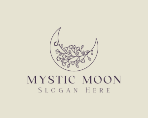 Flourishing Crescent Moon logo design