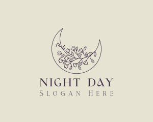 Flourishing Crescent Moon logo design