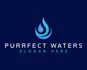 Purified Water Drop logo design