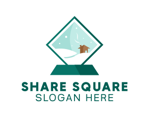 Square Snow Decoration logo design