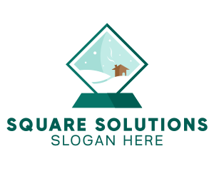 Square Snow Decoration logo design