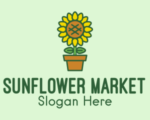 Pot Plant Sunflower Flower logo