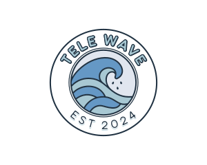 Surfing Beach Wave logo design