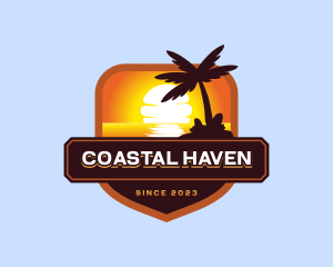 Sunset Beach Vacation logo design