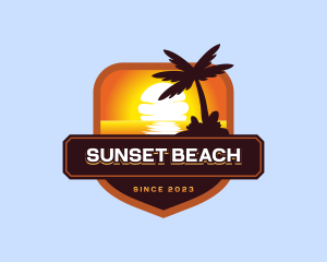 Sunset Beach Vacation logo design