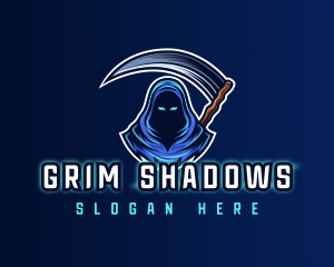 Grim Reaper Scythe logo design