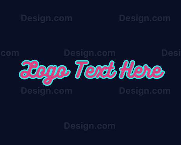 Retro Script Pop Art Logo