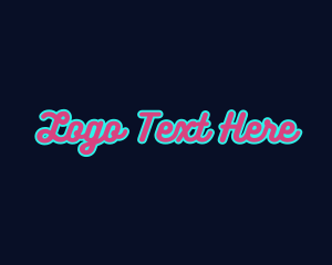 Retro Script Pop Art Logo