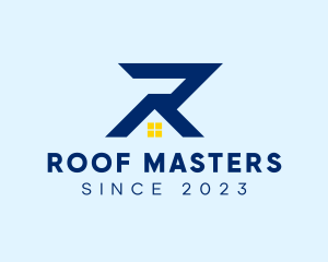 House Roofing Letter R logo design