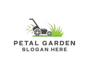 Lawnmower Grass Landscaping logo design