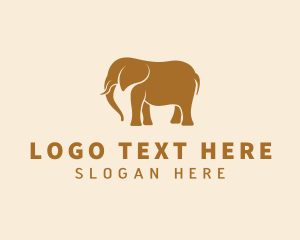 Gold Elephant Animal logo