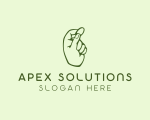 Green Coin Hand logo design